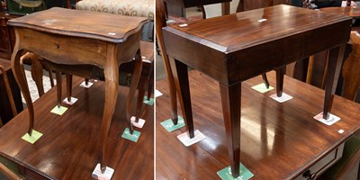 Lot 1431 - A 19th Century Walnut Work Table, the hinged...