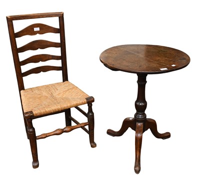 Lot 1450 - A George III Circular Oak Tripod Table, 56cm...