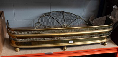 Lot 354 - A 19th Century Pierced Brass Fender, together...