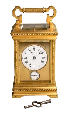 Lot 298 - A French Brass Strike and Repeat Alarm...