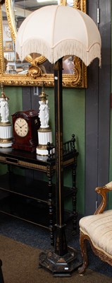 Lot 1468 - A 1920s Chinoiserie Standard Lamp, in black...