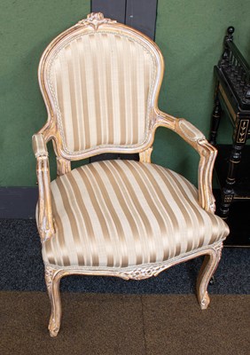 Lot 1472 - A Reproduction French Gilt Fauteuil