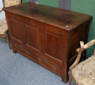 Lot 1504 - An 18th Century Oak Mule Chest, 126cm by 54cm...