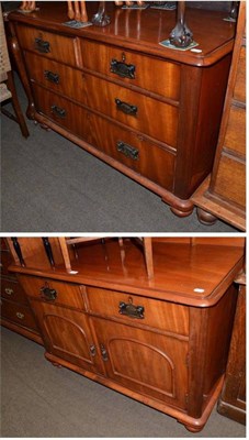 Lot 676 - A Victorian walnut washstand and matching low chest