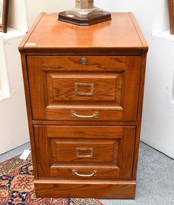 Lot 1523 - A Modern Two Drawer Oak Filing Cabinet, 48cm...