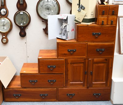 Lot 1522 - A Modern Stepped Drawer Unit, fitted with a...