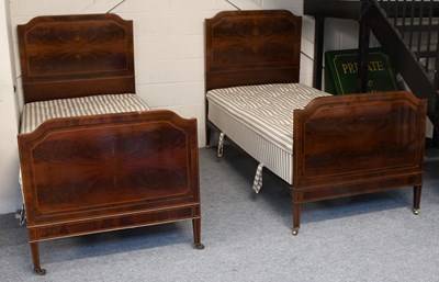 Lot 1512 - A Pair of Edwardian Inlaid Mahogany Single...