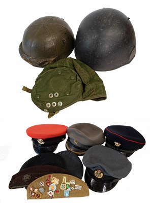 Lot 212 - A Second World War British Fibre Tank Helmet,...