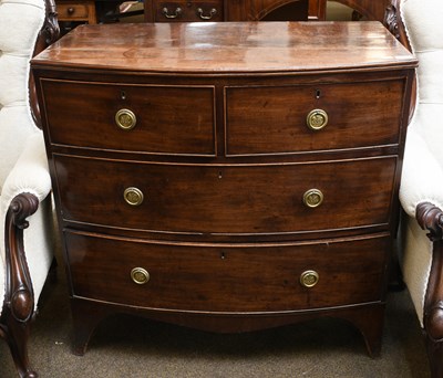 Lot 1425 - A George IV Mahogany Bowfronted Chest of...
