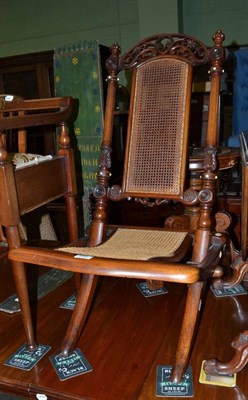 Lot 686 - A mahogany carved steamer chair