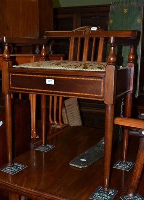 Lot 687 - An Edwardian inlaid mahogany piano stool