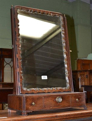 Lot 693 - Mahogany and parcel gilt dressing table mirror fitted with three drawers