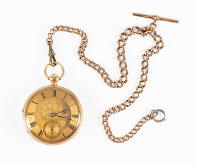 Lot 147 - An 18 Carat Gold Open Faced Pocket Watch, 1870,...