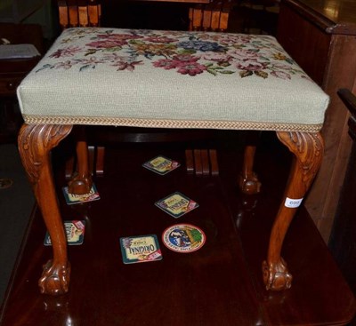 Lot 699 - George III style walnut footstool