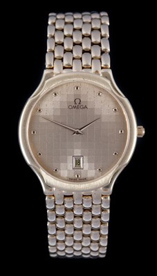 Lot 2397 - Omega: An 18 Carat Gold Calendar Wristwatch,...