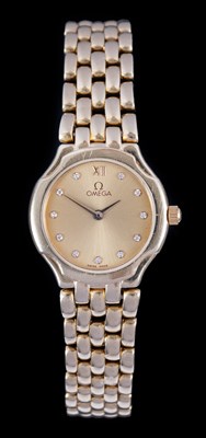 Lot 2398 - Omega: A Lady's 18 Carat Gold Diamond Set Dial...