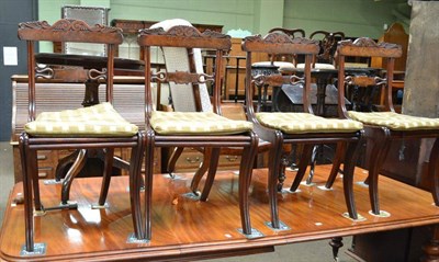 Lot 705 - Four Regency mahogany chairs