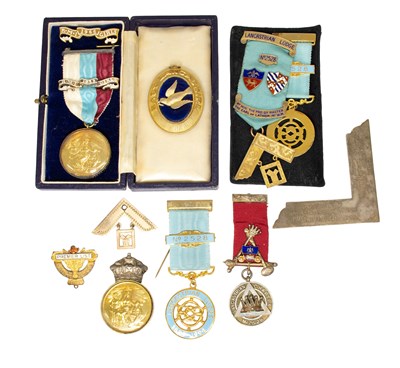 Lot 42 - Four Masonic Jewels to Wilfred G Speat,...
