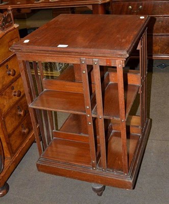 Lot 710 - An Edwardian oak revolving bookcase