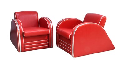 Lot 723 - A Pair of Streamline Art Deco Style Lounge...
