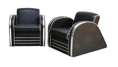Lot 724 - A Pair of Streamline Art Deco Style Lounge...
