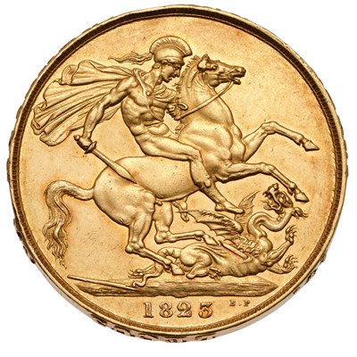 Lot George IV, Two Pounds 1823, (Hill T6, S.3798),...