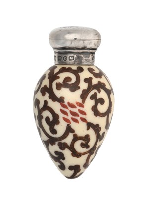 Lot 2052 - A Victorian Silver-Mounted Porcelain Novelty Scent-Bottle