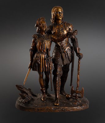 Lot 123 - A Patinated Bronze Figure Group, 1st half 20th...