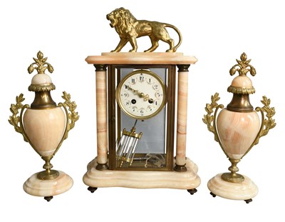 Lot 580 - A French Marble Striking Mantel Clock...