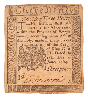 Lot USA, Pennsylvania Threepence 1764, dated 18th...