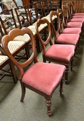 Lot 735 - A set of eight Victorian mahogany balloon back dining chairs