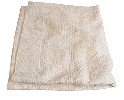 Lot 366 - Early 20th Century White Wholecloth Quilt,...