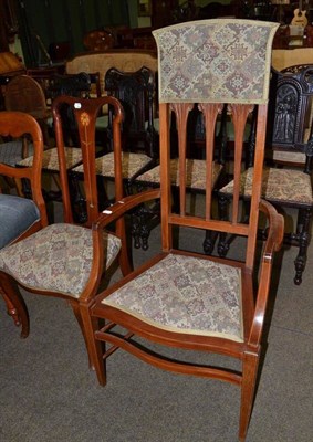 Lot 742 - Two Edwardian Art Nouveau chairs