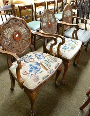 Lot 744 - Pair of bergere armchairs and one other