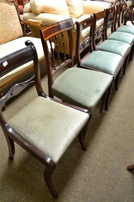 Lot 745 - A set of four Regency mahogany ringed bar back dining chairs and two similar chairs (6)