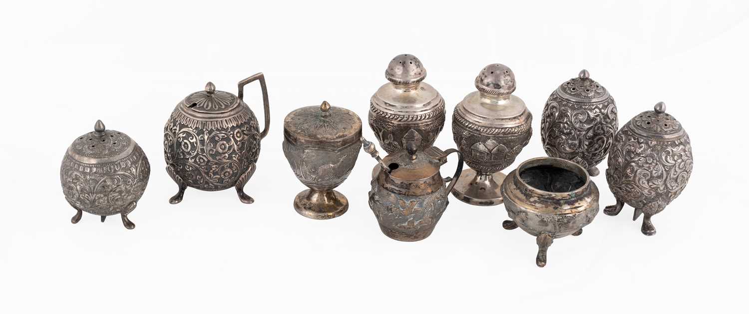 Lot 265 - An Assembled Indian Four-Piece Condiment-Set,