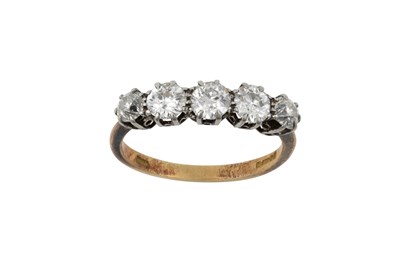 Lot 2354 - An 18 Carat Gold Diamond Five Stone Ring the...