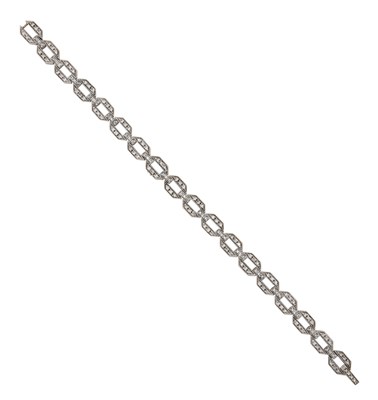 Lot 2196 - A Diamond Bracelet eighteen geometric links...