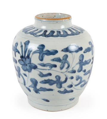Lot 13 - A Chinese Porcelain Jar, 17th century, of...