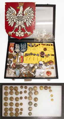 Lot 162 - A Collection of Polish Badges and Stick Pins,...