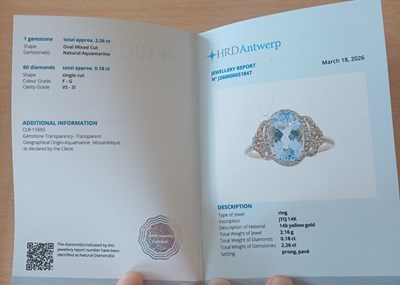 Lot 18 - An Aquamarine and Diamond Cluster Ring, the...