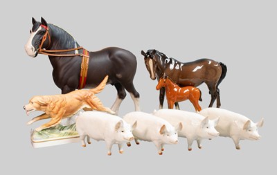 Lot 1059 - Beswick Animals, comprising: Percheron...