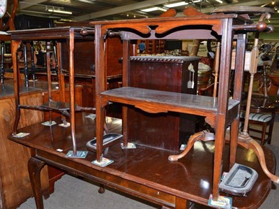 Lot 778 - Edwardian oak two tier stick stand and an Edwardian occasional table