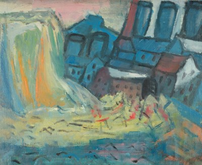 Lot 479 - John Melville (1902-1986) Industrial landscape...