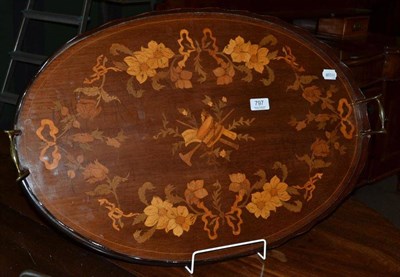 Lot 797 - Inlaid mahogany tray