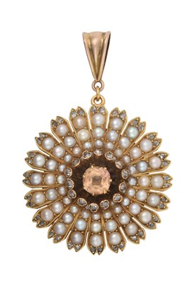 Lot 2362 - A Topaz, Diamond and Split Pearl...