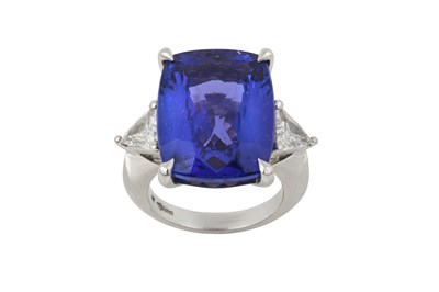 Lot 2317 - A Platinum Tanzanite and Diamond Ring the...