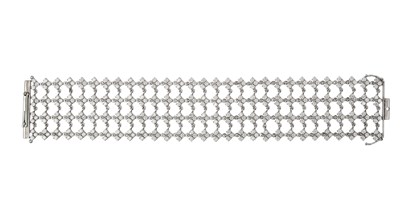 Lot 2236 - An 18 Carat White Gold Diamond Bracelet of...