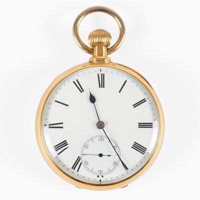 Lot 153 - An 18 Carat Gold Open Faced Pocket Watch, 1873,...