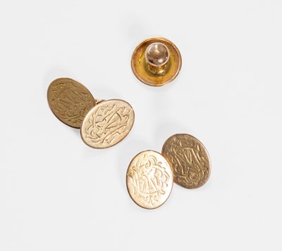Lot 52 - A Pair of 9 Carat Gold Cufflinks, comprised of...